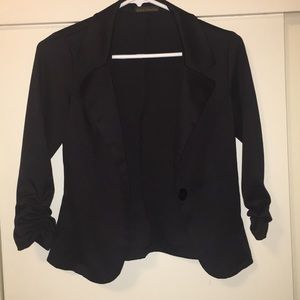 XS MID SLEEVE BLACK BLAZER MID